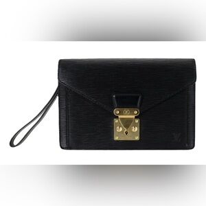 LOUIS VUITTON Black Epi Leather Serie Dragonne Hand Bag/Clutch | PRELOVED 🖤